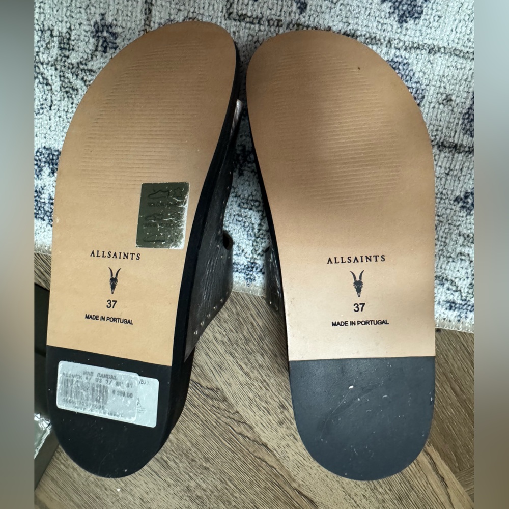 ALLSAINTS Magda Metallic Double Buckle Sandals NIB - Picture 5 of 9